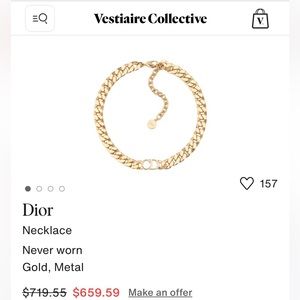 Dior CD gold chain choker necklace